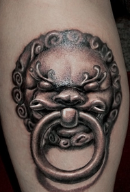 calf 3D knocker tattoo