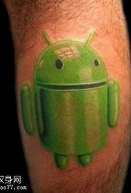 Cute Android Jumping Tattoo Pattern