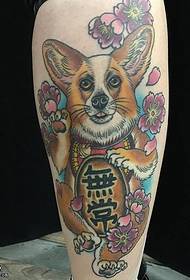 Kalvmålad tatuering för hundfärgad tatuering