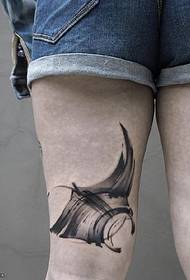 Leg ink abstract figure tattoo pattern