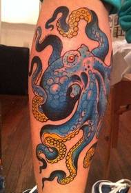 Ben bläckfisk tatuering mönster