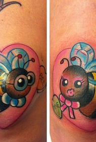 knee bone cute little bee tattoo