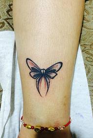 calf bow tattoo picture is very Chic