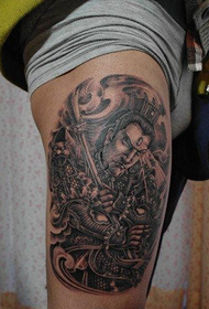 kojos dailios ir dominuojančios Erlango dievo tatuiruotės paveikslas