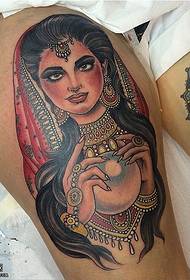 Thigh beautiful indian girl tattoo pattern