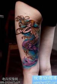 Leg mermaid tattoo pattern