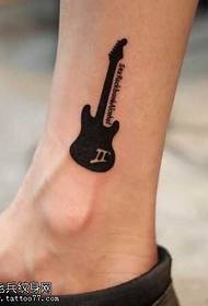 Leg guitar tattoo pattern