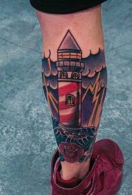 jalka Monimutkainen väri majakka tatuointi kuva