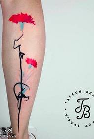 Calf carnation tattoo pattern
