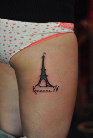 ubuhle I-Legs tattoo ye-Paris tower tatellite