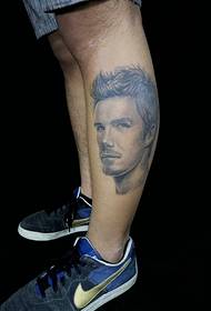 a handsome boy portrait leg Tattoo