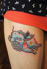 like baby elephant tattoo image on the sister's leg