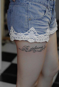 dívky nohy krásné módní květ tetování vzor