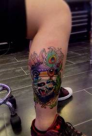 one leg can see the calf totem tattoo