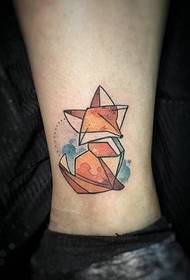 leg geometry small fox tattoo picture