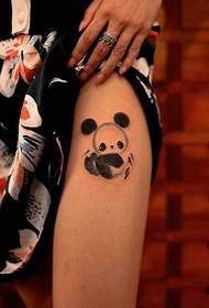 beauty leg cute panda tattoo pattern