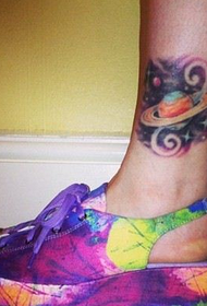 female legs fashion trend starry sky Little Planet Tattoo