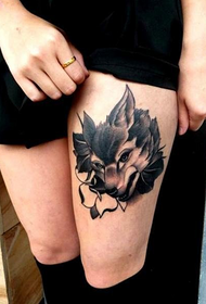 thigh on the trend of sexy wolf head tattoo pictures