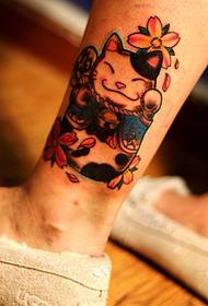full of festive lucky cat legs tattoo pictures