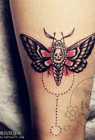 Leg moth tattoo pattern