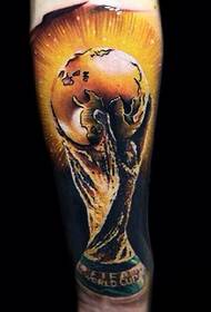 calf painted football trophy tattoo pattern