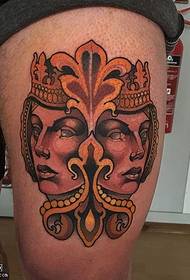 Thigh crown goddess tattoo pattern