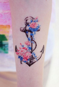 calf good-looking anchor tattoo