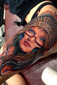 belleza muslo indio mujer avatar tatuaje patrón