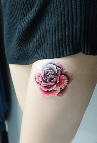 blood red atmospheric rose tattoo pattern