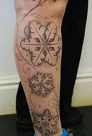kājas skaists sniegpārsliņas tetovējuma attēls