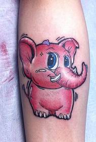 Leg Color Cartoon Elephant Tattoo Pattern