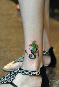 beautiful color hippocampus tattoo pattern