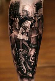 romantic couple street kissing legs 3d tattoo pictures