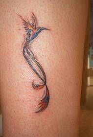 leg beautiful hummingbird tattoo Pattern