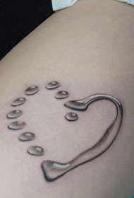 girl's leg popular good-looking water drops love tattoo