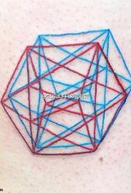 Leg line pricked diamond tattoo pattern