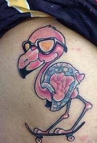 Pola Skateboard Flamingo Tattoo Corak