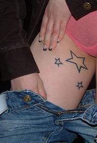 thigh simple sexy five-pointed star tattoo