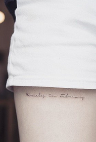 female leg English alphabet tattoo