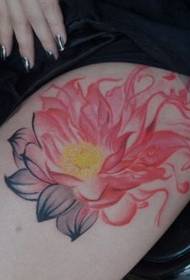 girl thighs at the sleeping lotus tattoo pattern