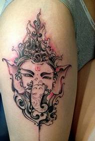 leg color elephant god tattoo pattern