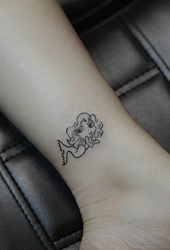 woman calf cute fashion mermaid tattoo