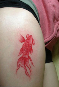 beautiful color ink painting goldfish tattoo 39289 - summer small fresh lotus tattoo