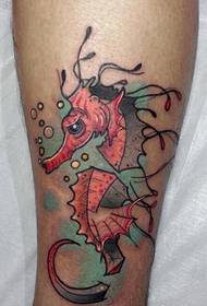 kalvfärg hippocampus tatuering mönster