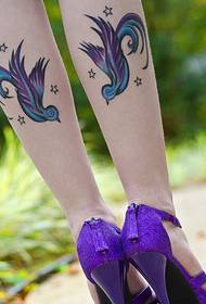 vakker Swallow totem-tatovering på en vakker legg