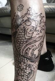 packed calf line Squid tattoo picture time is simple