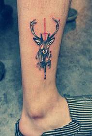 Personality legs fashion good looking antelope tattoo pattern pictures