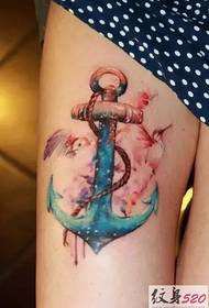 European and American retro anchor tattoo pictures