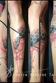 Calf ink geometric tattoo pattern