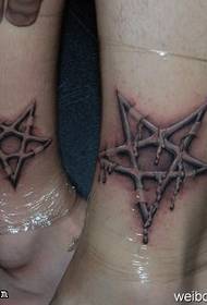Realistic image five-pointed star tattoo pattern